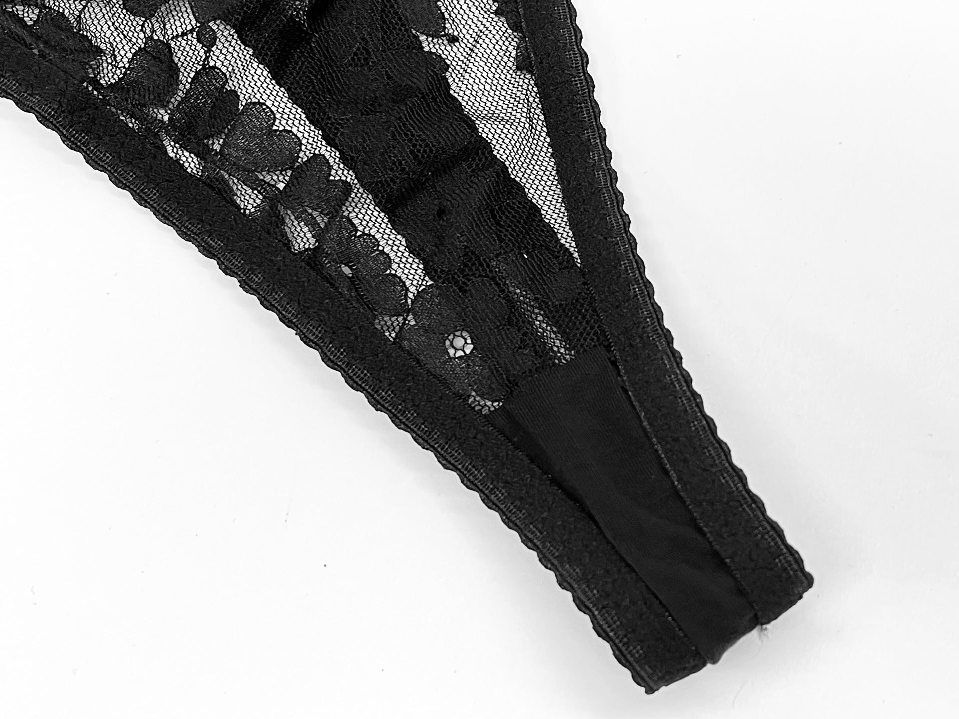Lace Suspender, Leg Ring & Thong Set – Sheer, Ultra-Thin