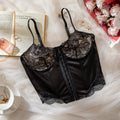 Lace Cutout Boned Underwire Camisole Set