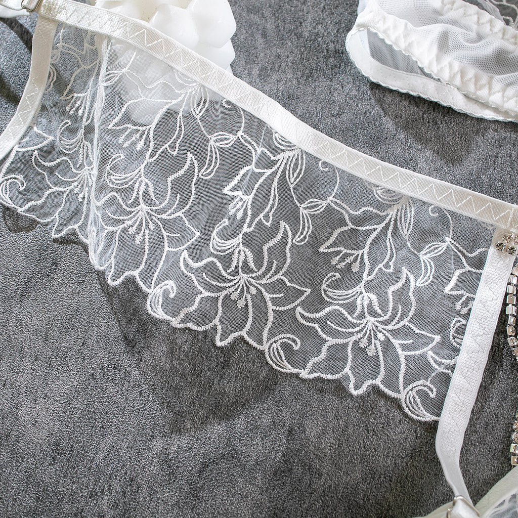 Enchanted Embroidery Chain Sheer Lingerie Set