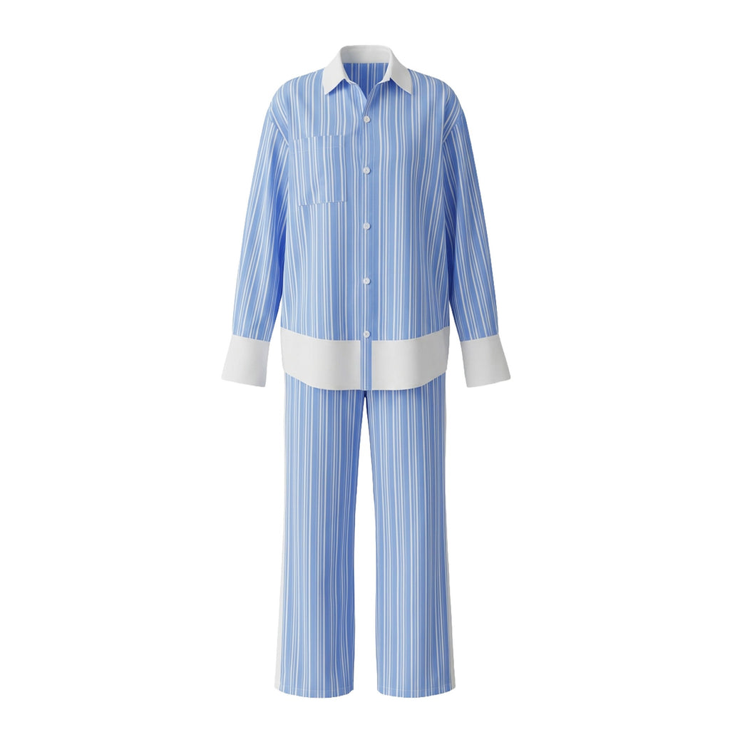 Stripe Long Sleeve Pajama Set | High-End Spring & Autumn Loungewear