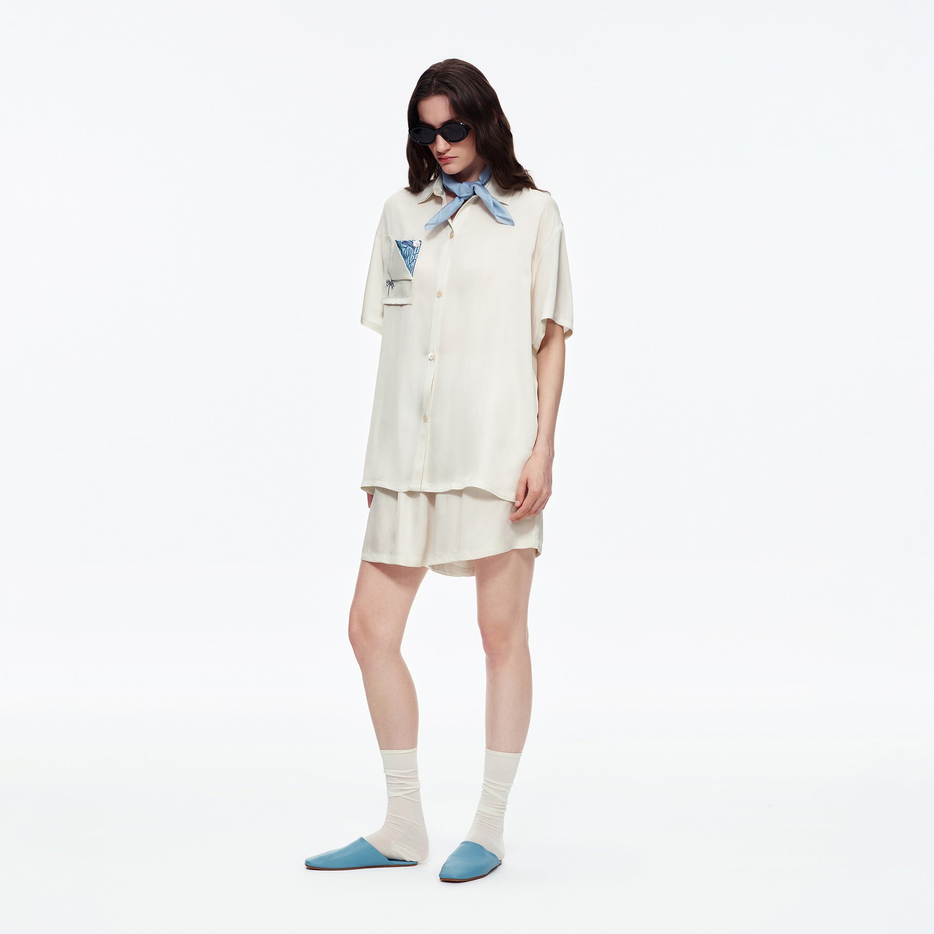 Satin Shirt & Shorts Pajama Set | Women's Summer Loungewear