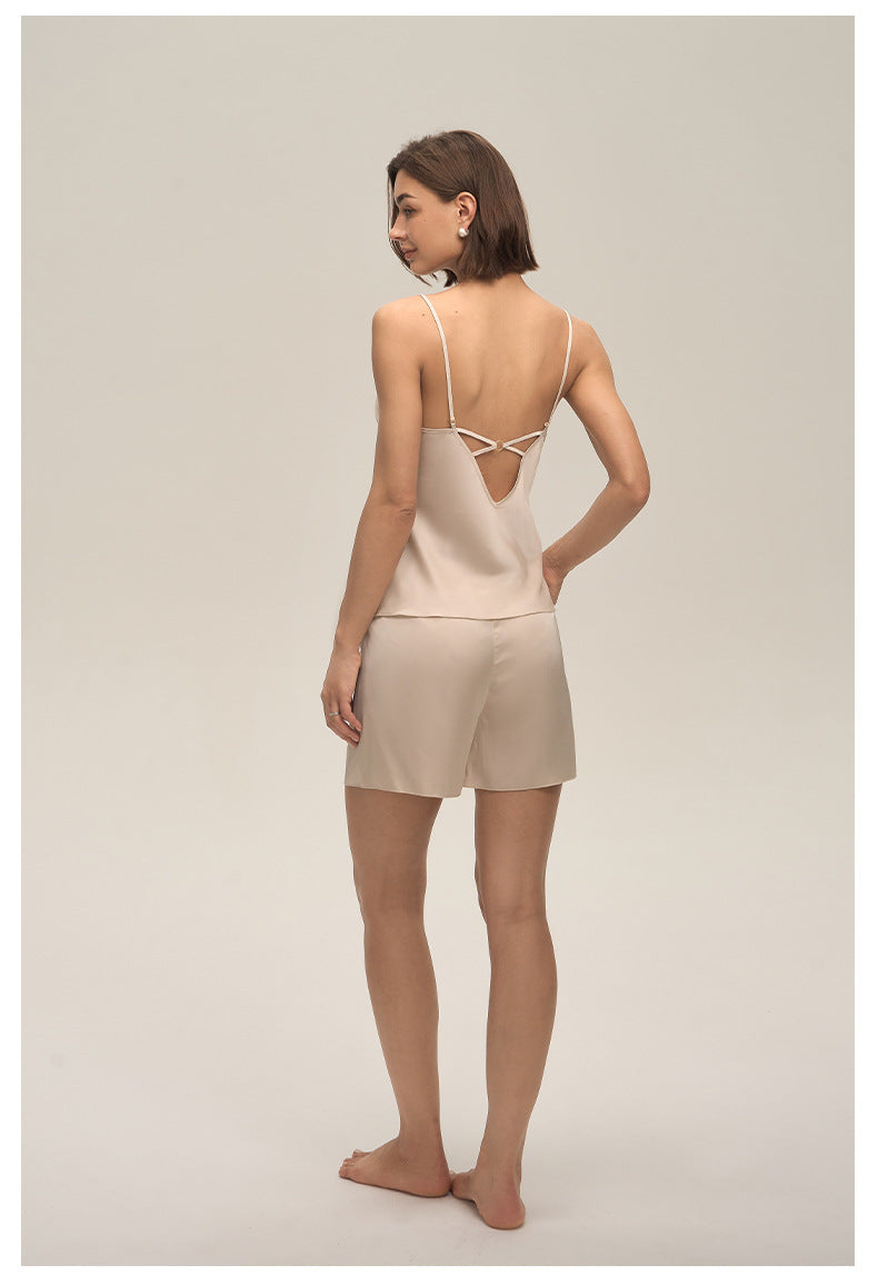 Lace Spaghetti Strap Shorts Pajama Set — Comfortable Summer Loungewear