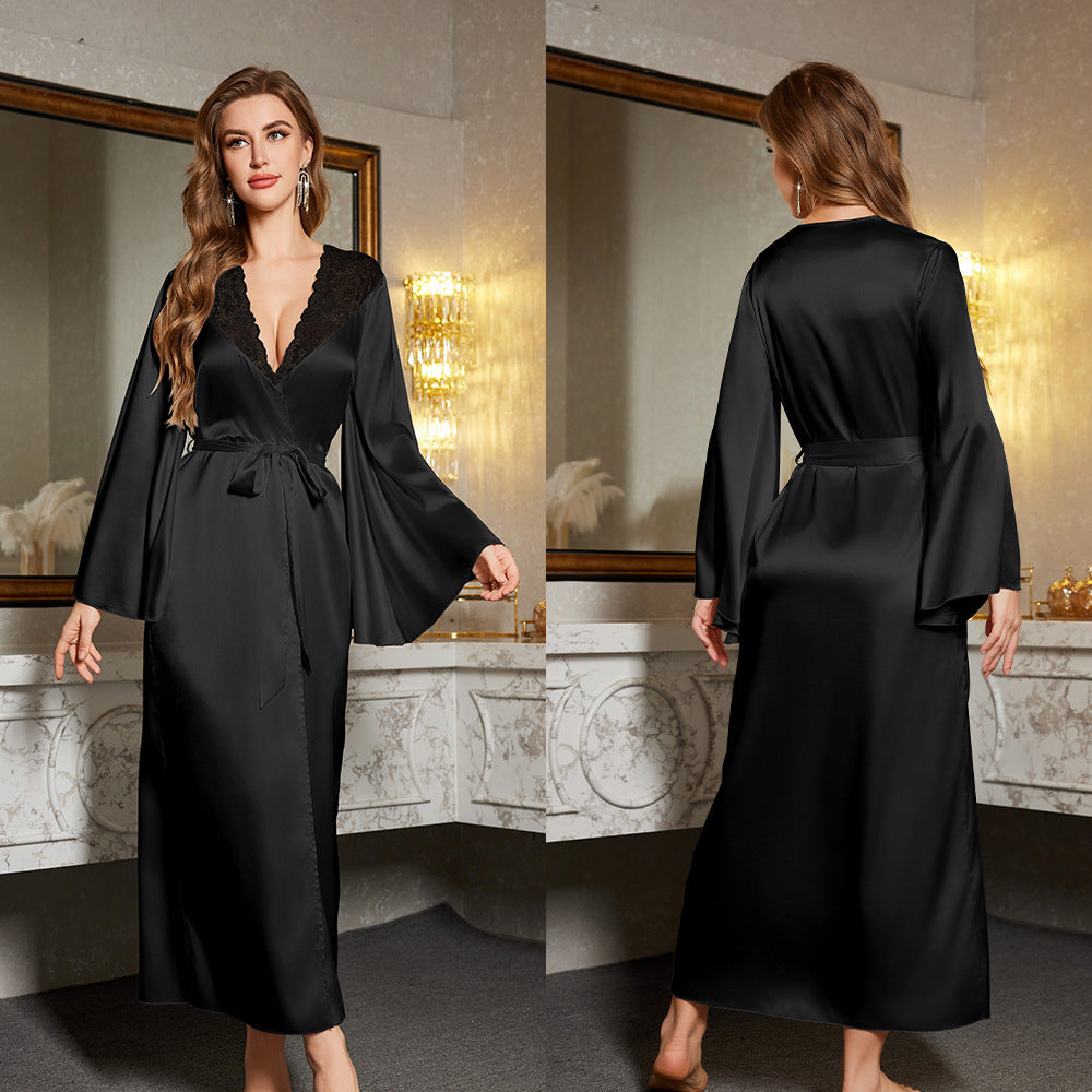 Lace Long Bathrobe | Sexy Luxury Sleepwear & Loungewear
