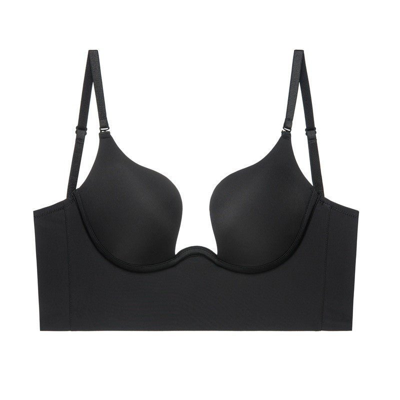 U-Back Halter Bra – Seamless Push-Up with Side Support & Deep Backless Design