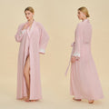 Pearl Chiffon Long Morning Robe | Loose Sexy Luxury Bathrobe