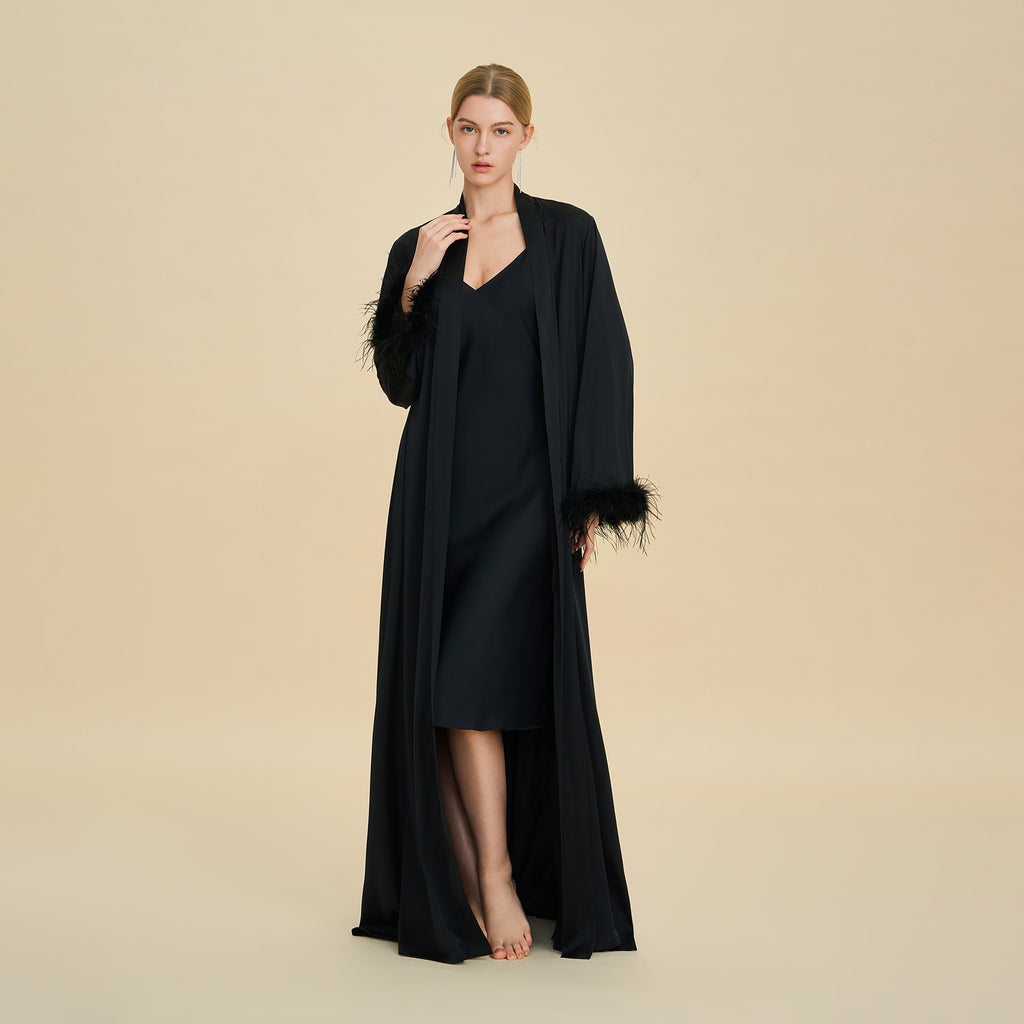 Amazon's new pajamas set women's spring and summer long nightgown suspender nightdress two-piece set women's loungewear women
