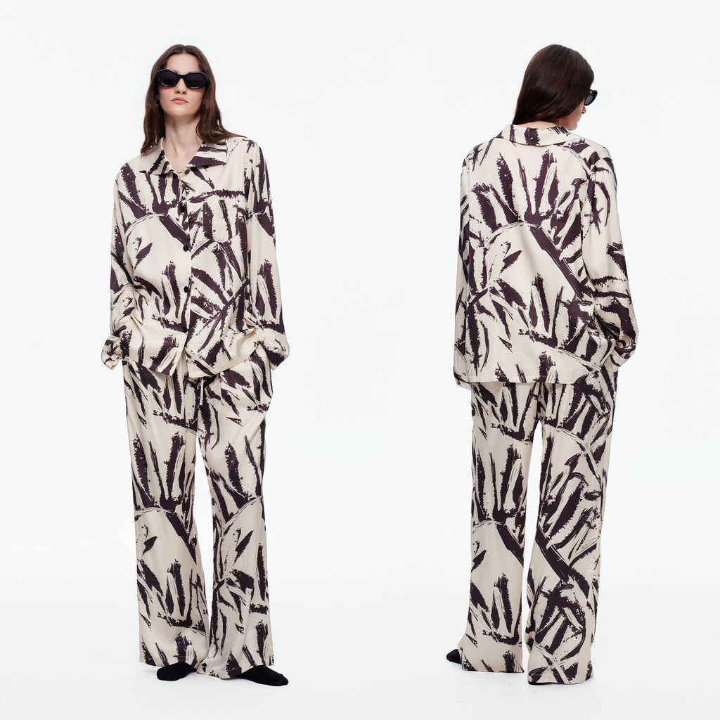 Printed Long Sleeve Pajama Set | Skin-Friendly Comfort Loungewear
