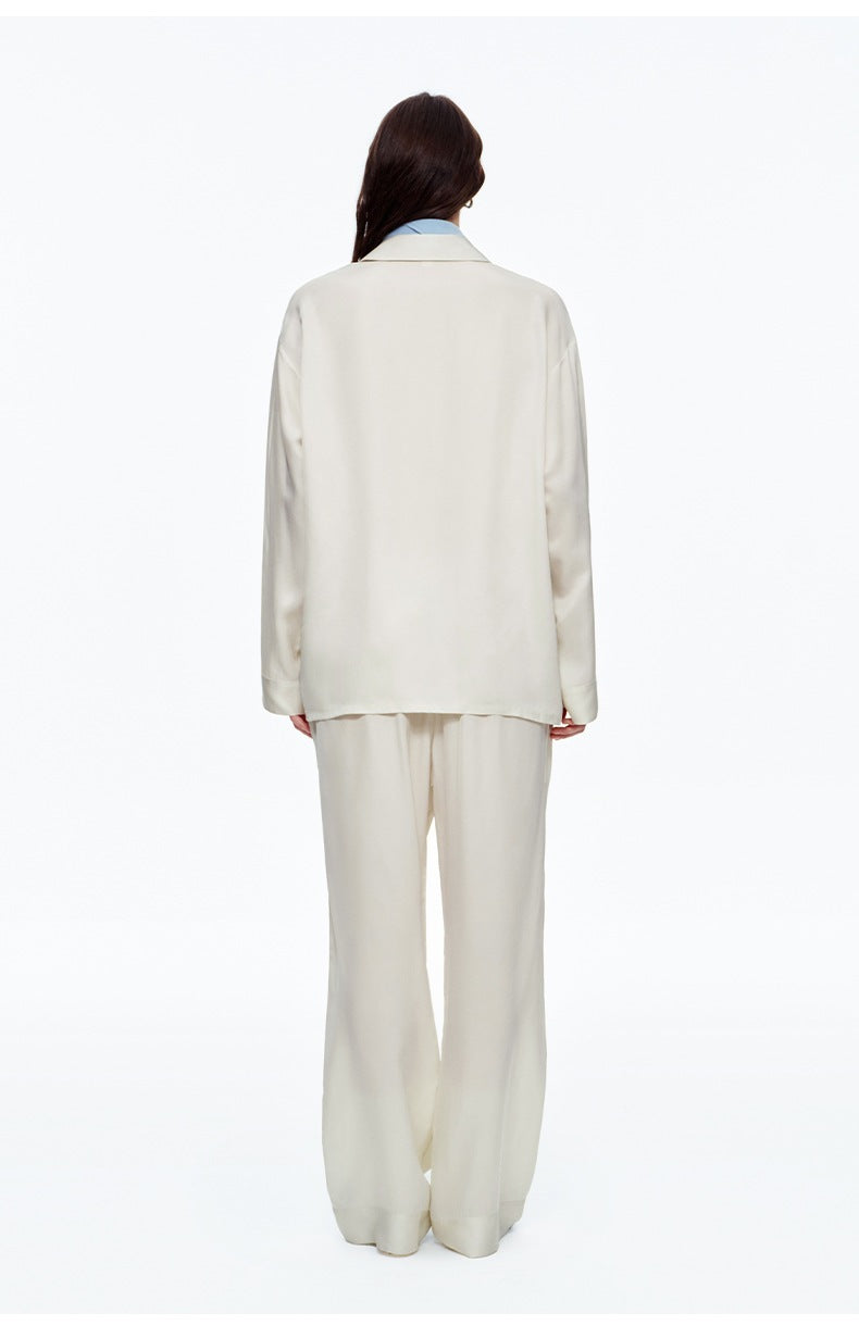 Minimalist Long Sleeve Pajama Set | Simple High-End Loungewear