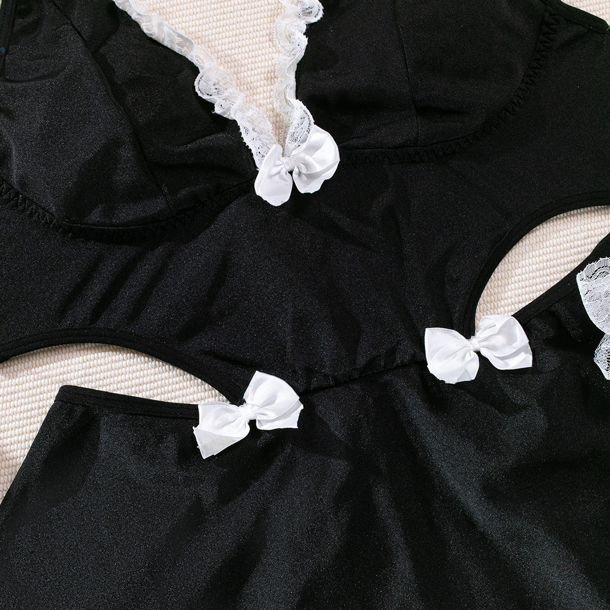 Sheer Mesh Backless Apron Lingerie Dress