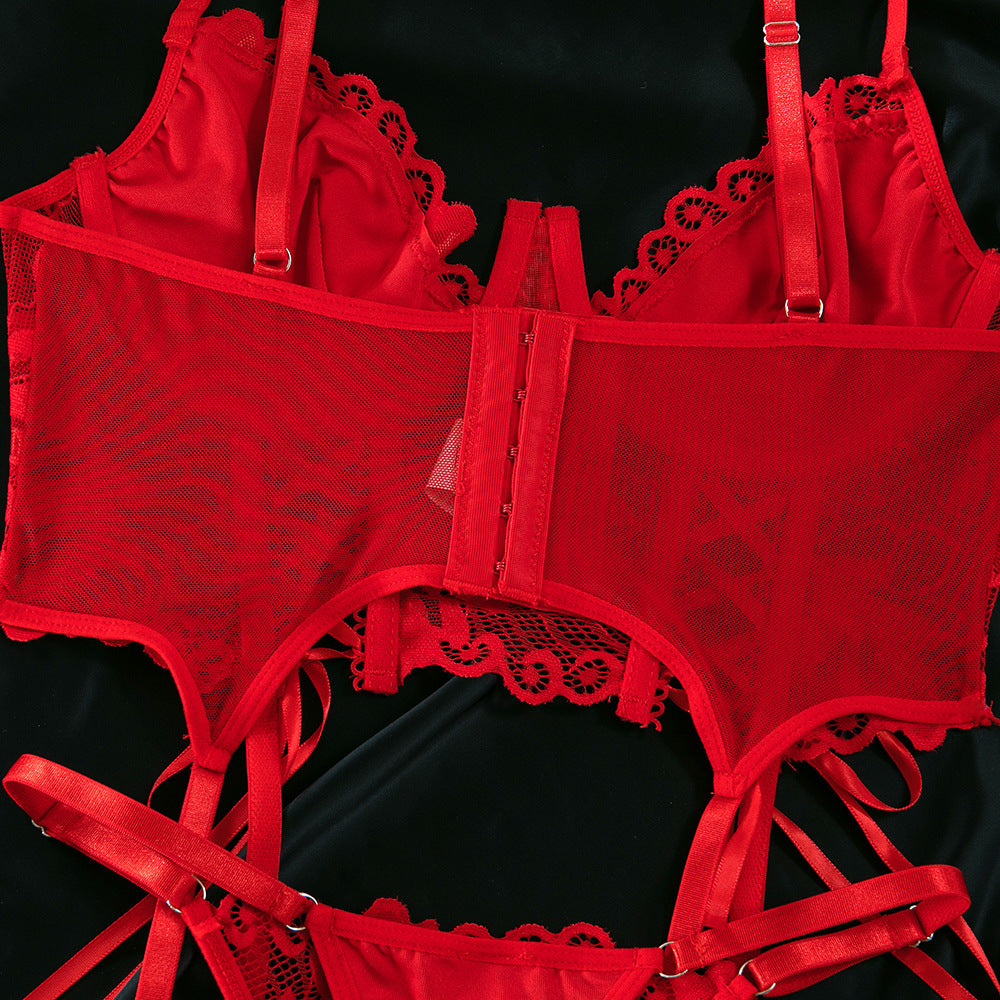 Lace Strap Lingerie Set | Elegant Bra & Brief for Women