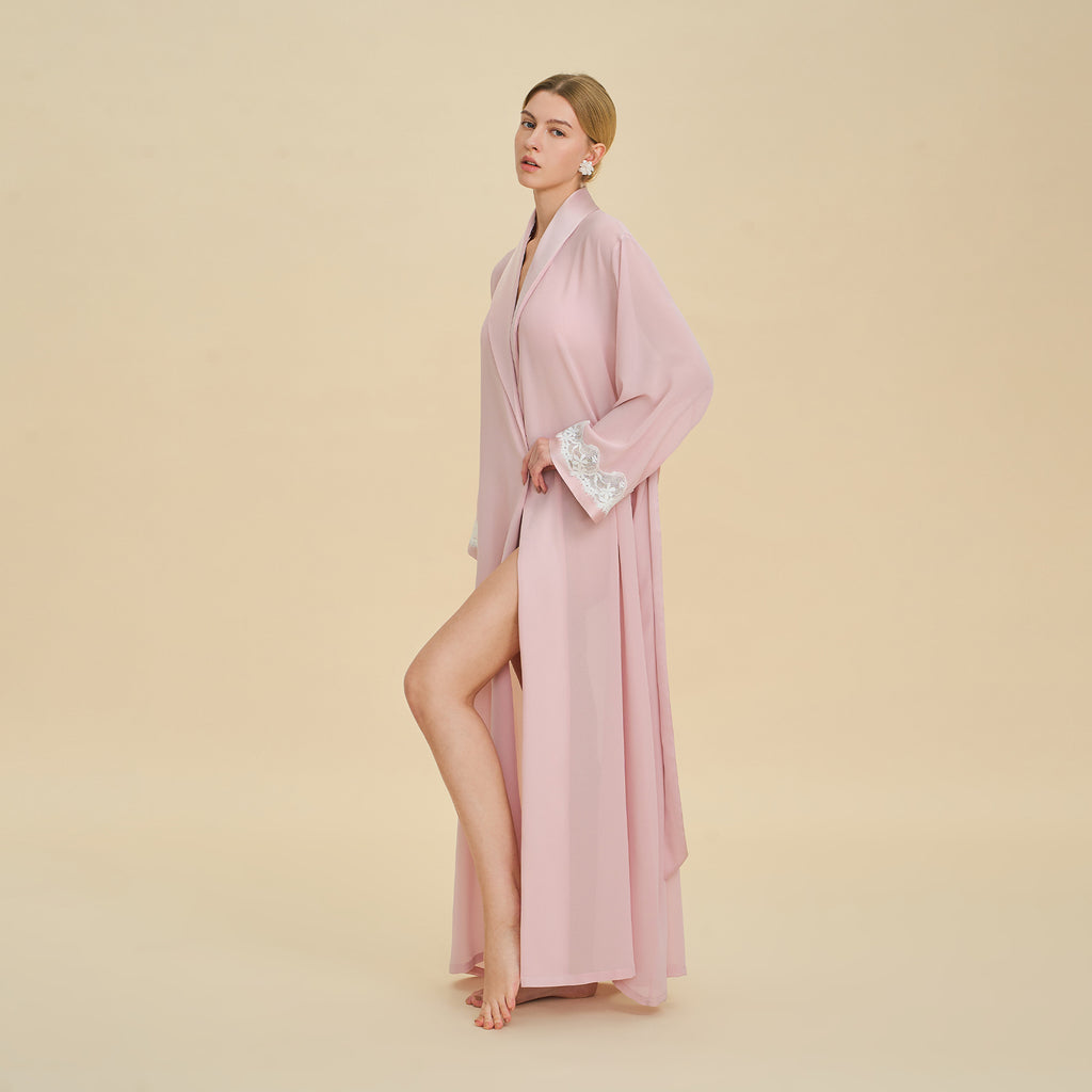 Slip Nightgown, Robe & Shorts Three-Piece Set | Luxury Loungewear