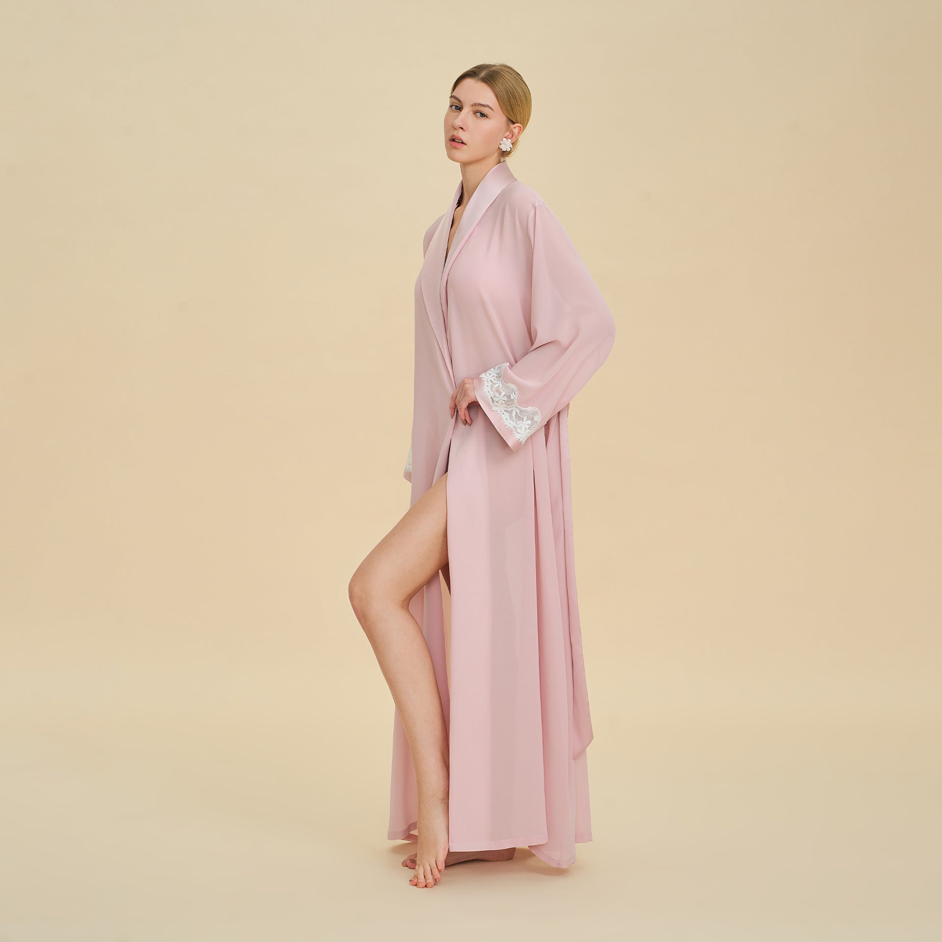 Slip Nightgown, Robe & Shorts Three-Piece Set | Luxury Loungewear