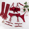 Vixen Bow Underwire Lingerie Set with Gloves