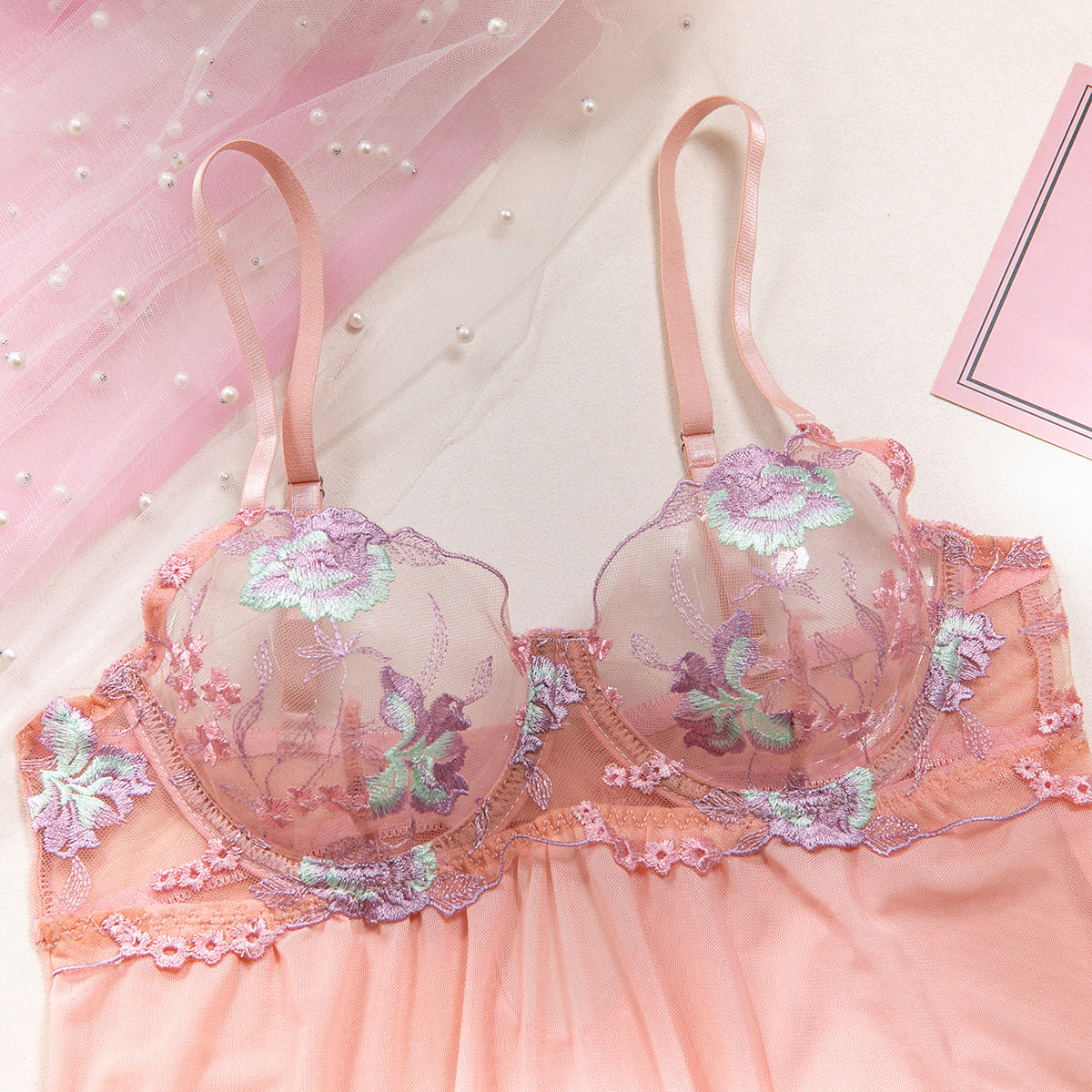 Embroidered Slip Nightdress Set — Wearable Inside & Out