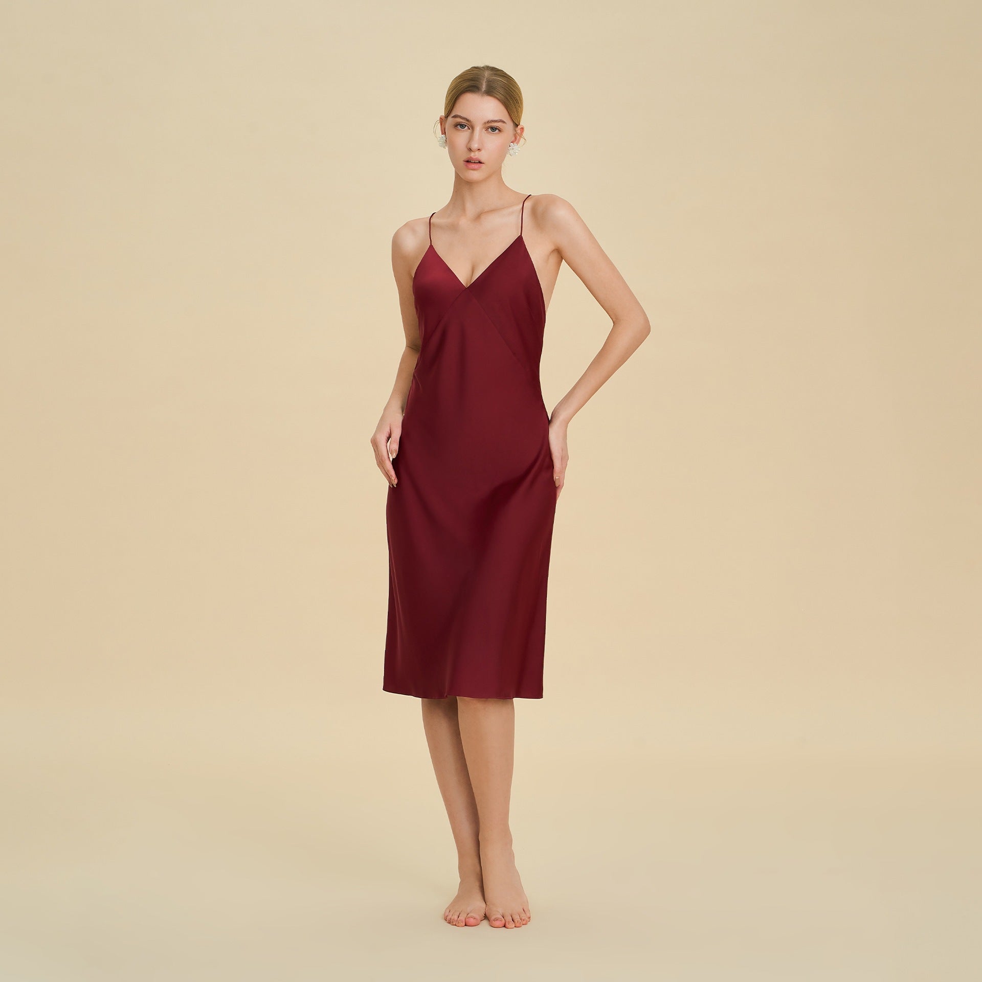 Backless V-Neck Spaghetti Strap Short Nightdress | Sexy Summer Sleepwear