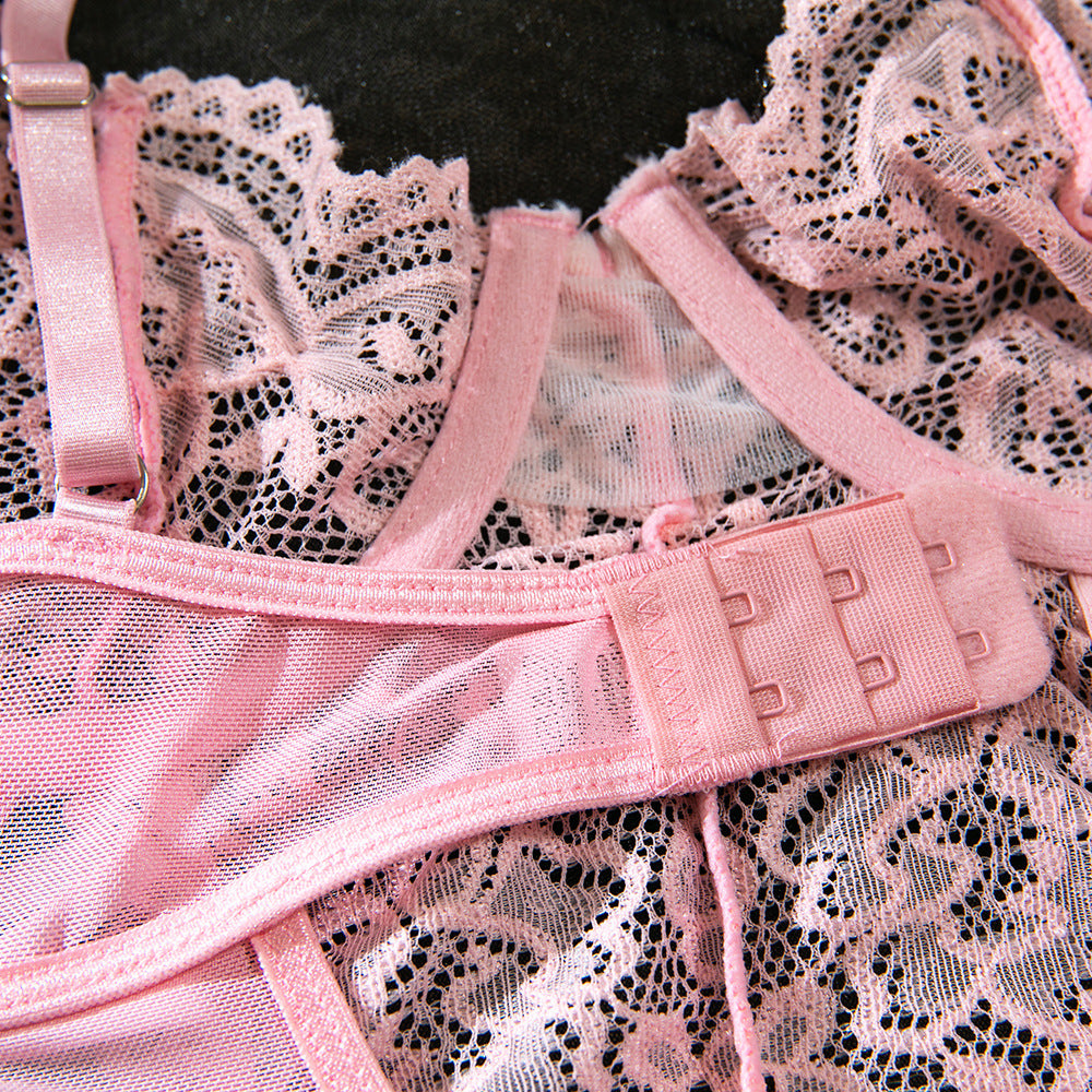 European and American cross-border summer lace sexy multi-color onesie suspender cross-strap body sculpting ascetic system foreign trade wholesale