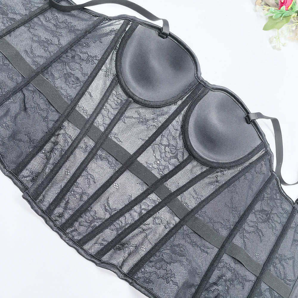 Back Hook Lace Fishbone Corset Bra