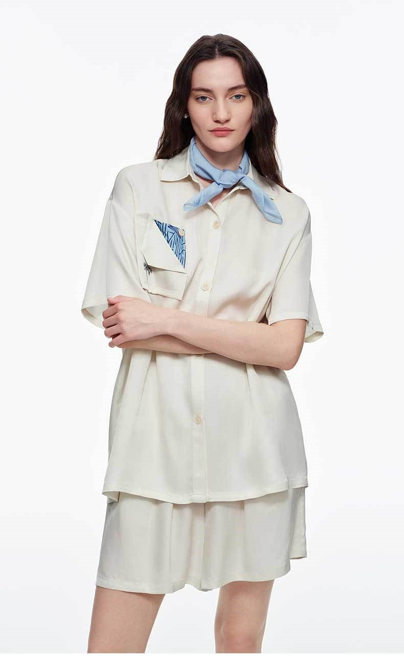 Satin Shirt & Shorts Pajama Set | Women's Summer Loungewear