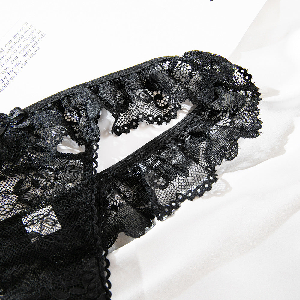 Lace Ruffle Edge Lift Bra Set