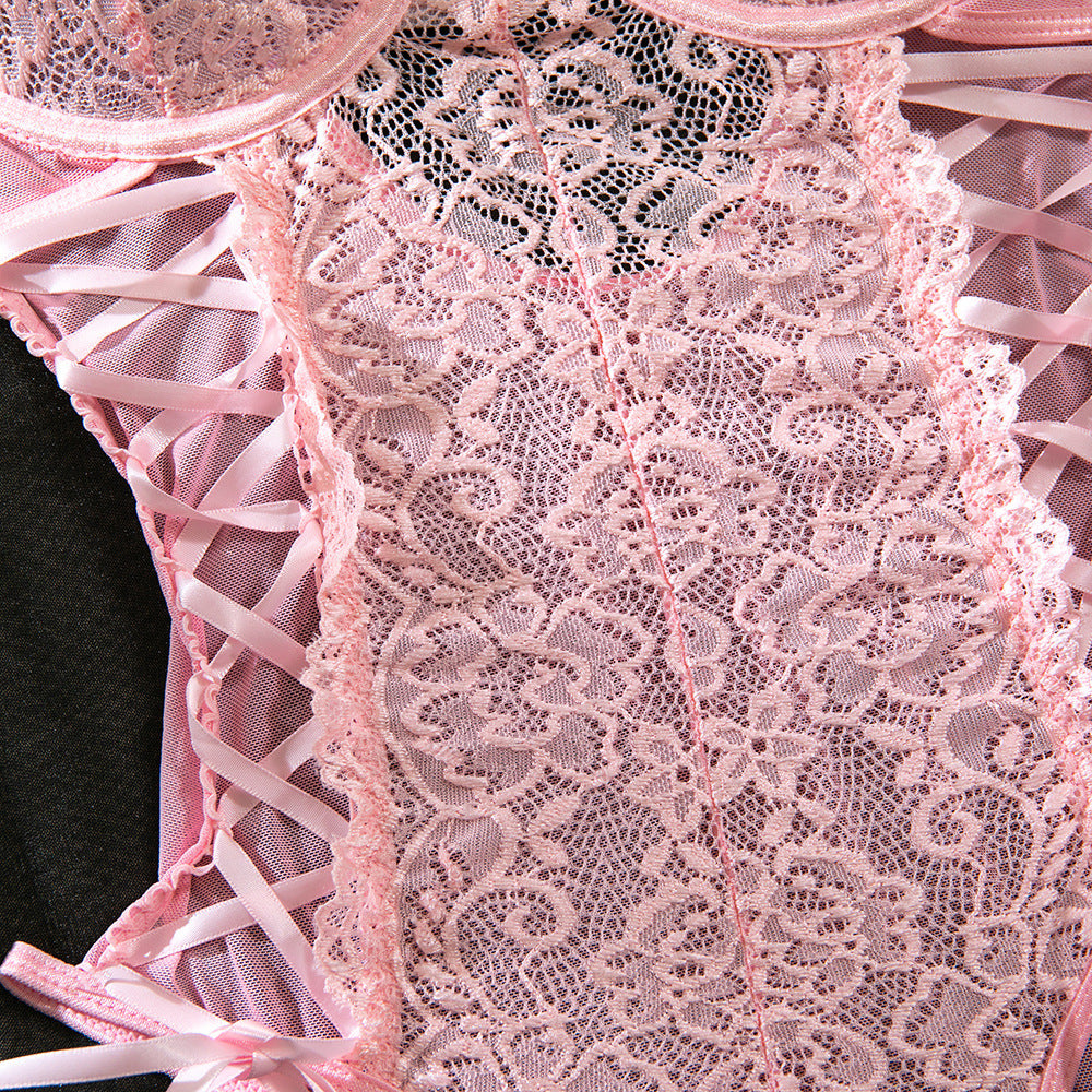 European and American cross-border summer lace sexy multi-color onesie suspender cross-strap body sculpting ascetic system foreign trade wholesale
