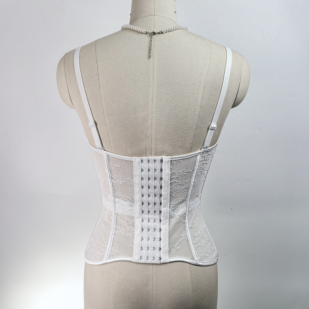 Back Hook Lace Fishbone Corset Bra