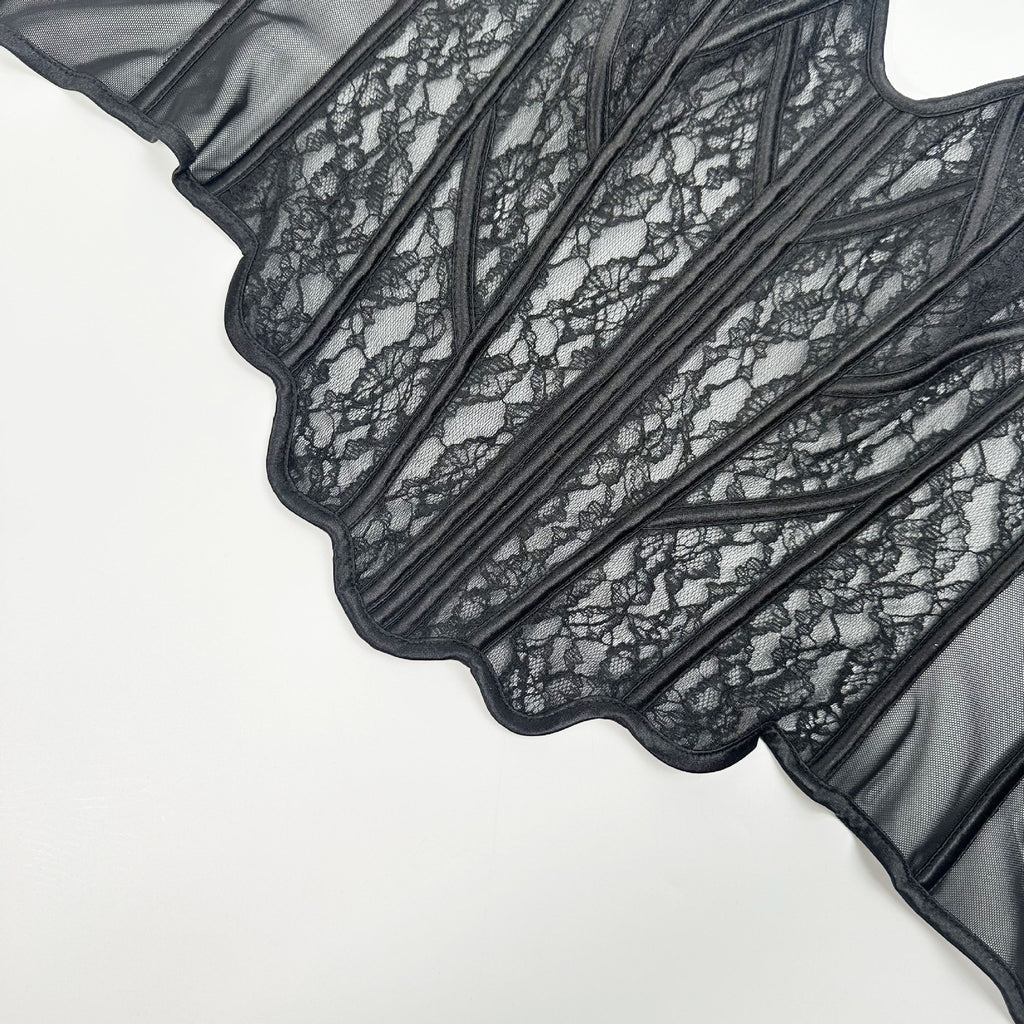 French Style Hollow Lace Fishbone Corset Bra