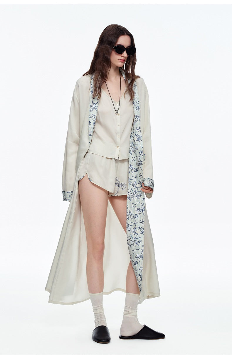Printed Matte Morning Robe | Lightweight Luxury Sleepwear