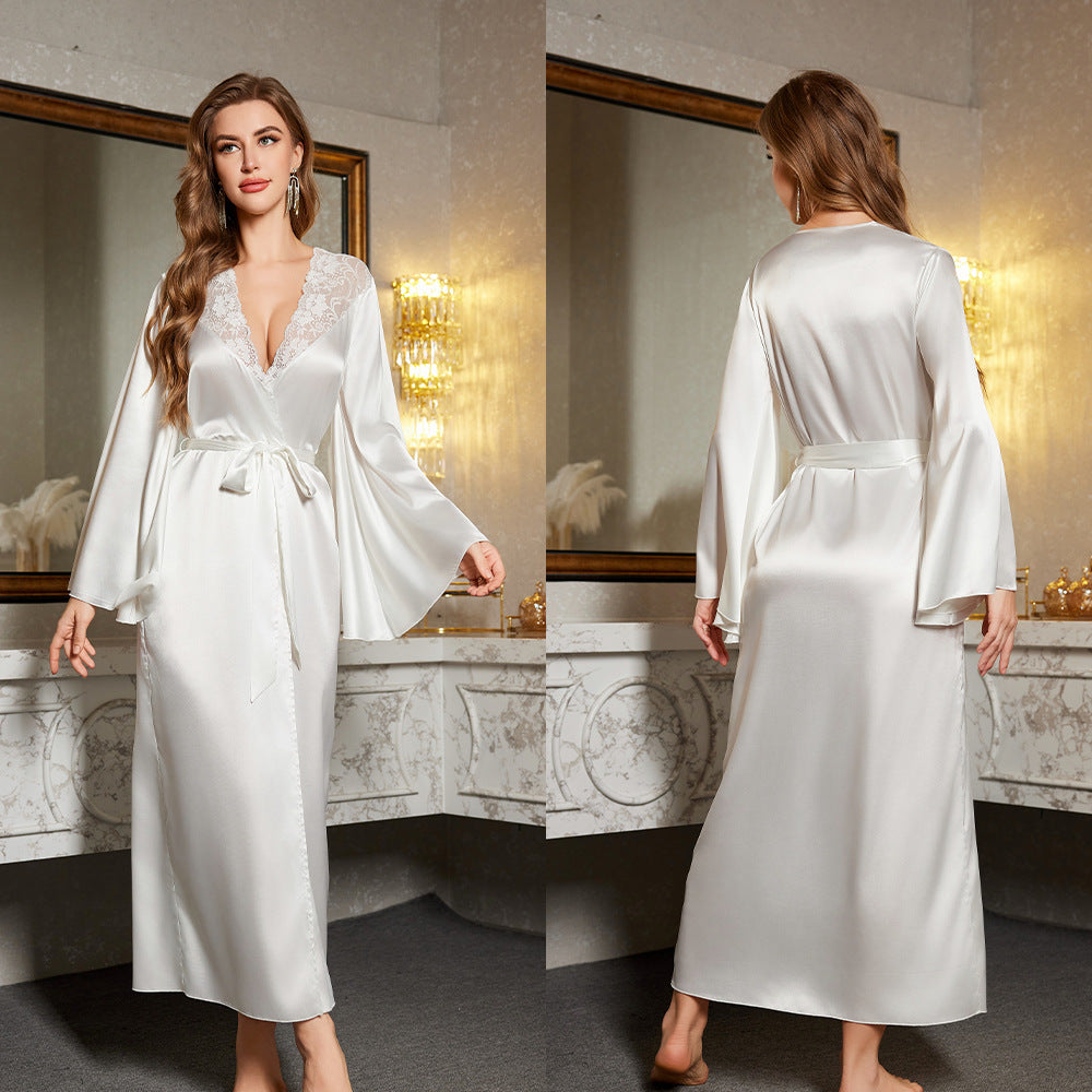 Lace Long Bathrobe | Sexy Luxury Sleepwear & Loungewear