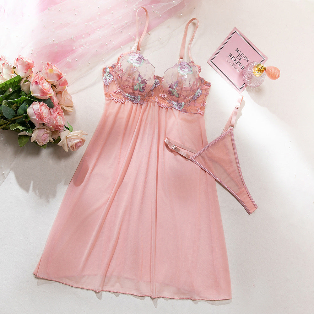 Embroidered Slip Nightdress Set — Wearable Inside & Out
