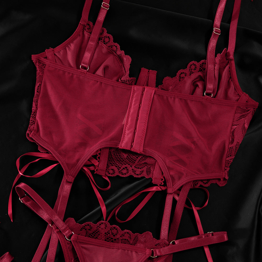 Lace Strap Lingerie Set | Elegant Bra & Brief for Women