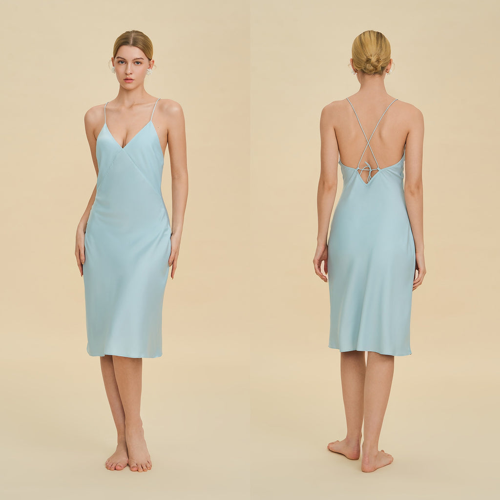 Backless V-Neck Spaghetti Strap Short Nightdress | Sexy Summer Sleepwear
