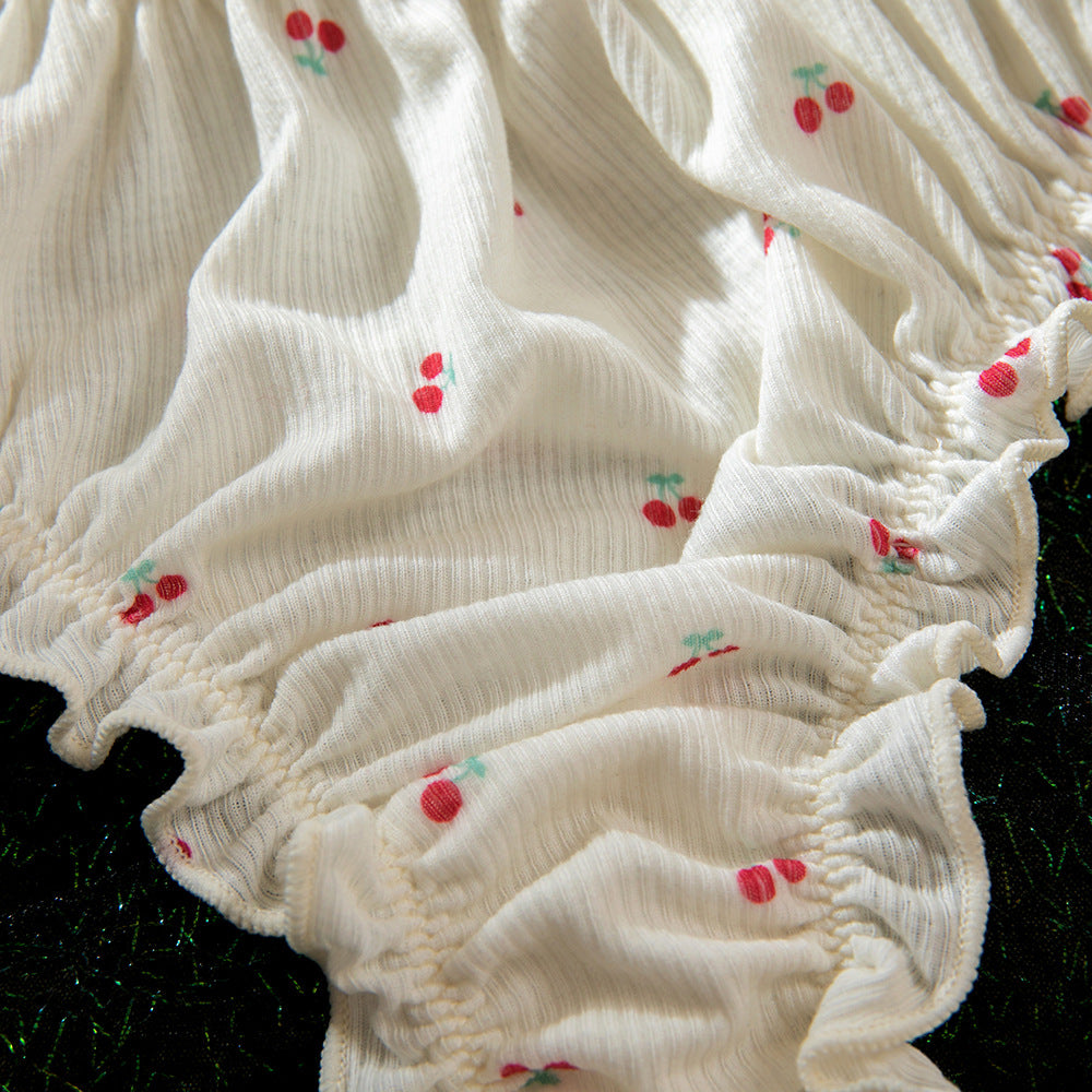 Printed Ruffle Gathering Lingerie Set