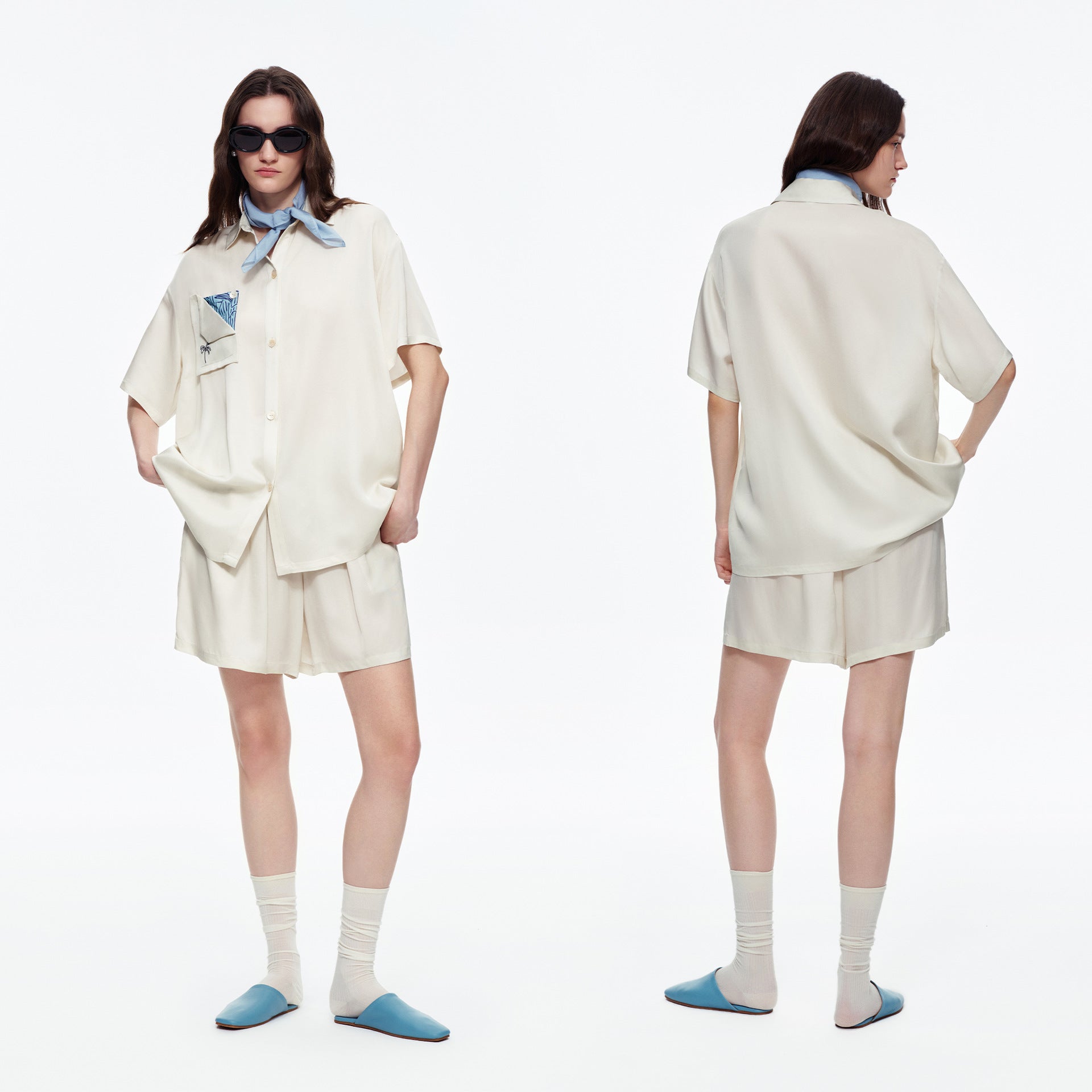 Satin Shirt & Shorts Pajama Set | Women's Summer Loungewear