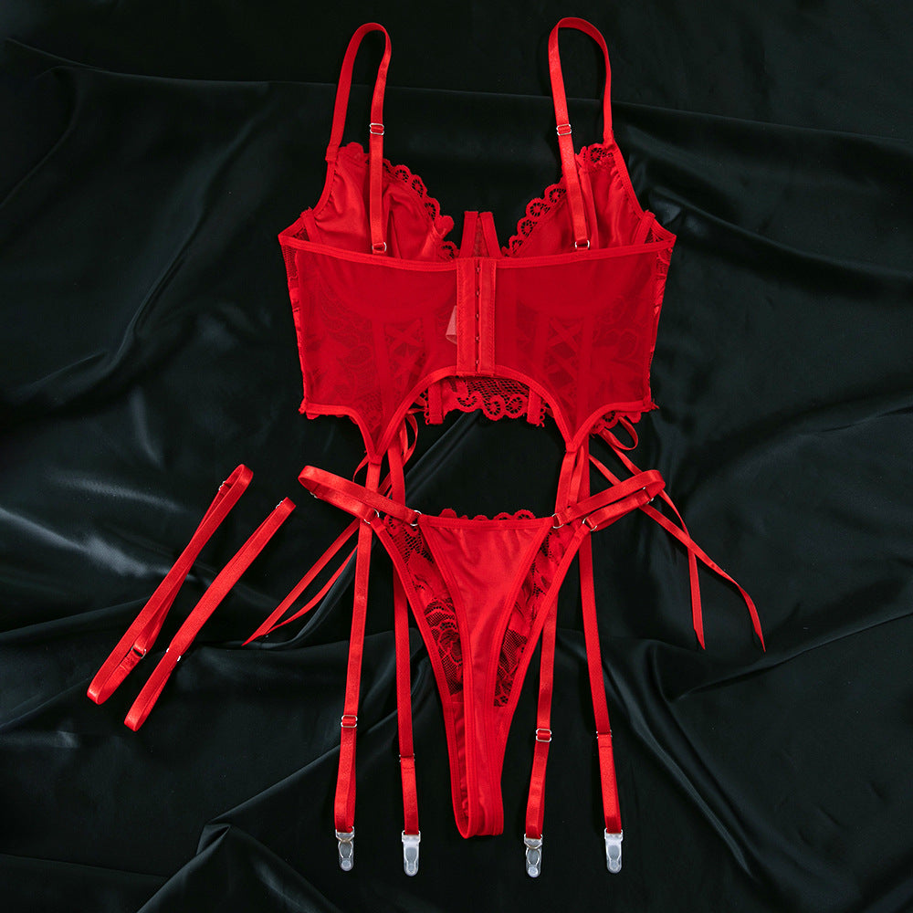 Lace Strap Lingerie Set | Elegant Bra & Brief for Women