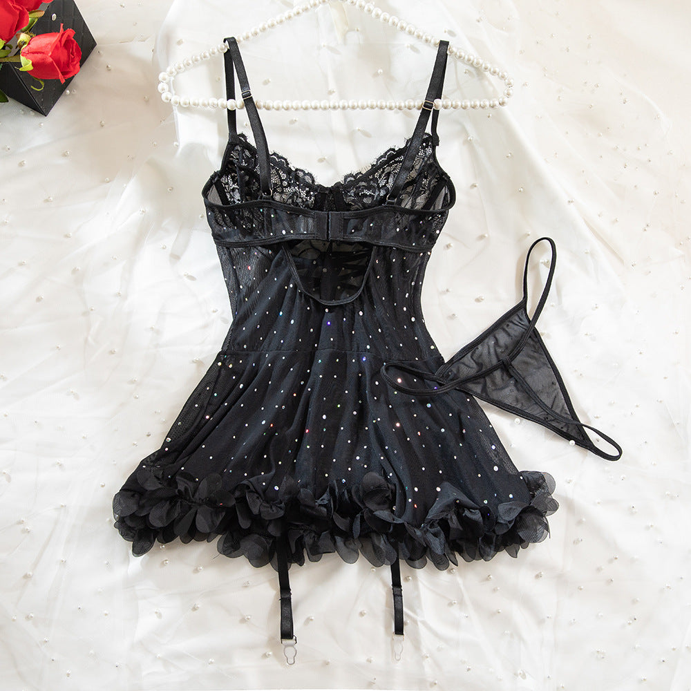 Lace & Sequin Slip Nightdress | French Loungewear Set