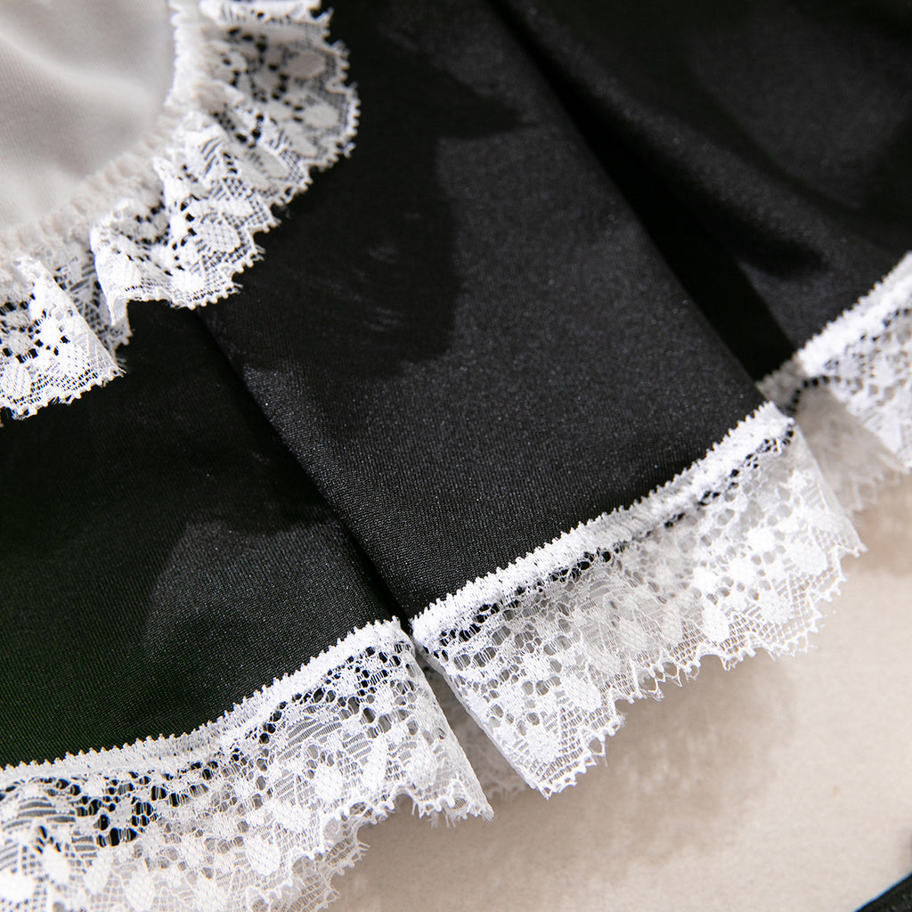 Sinful Maid Lace Apron Lingerie Four-Piece Set
