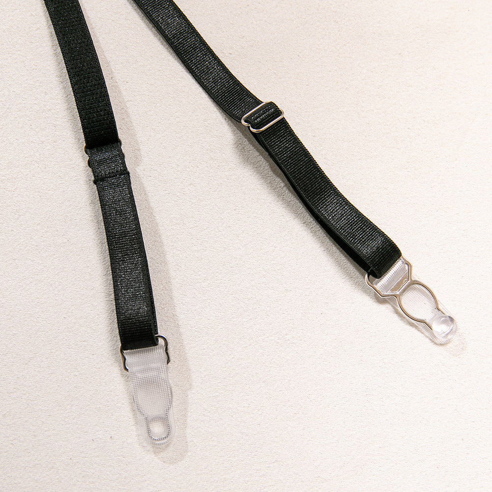 Heart Bow Metal Ring Suspender Lingerie Set