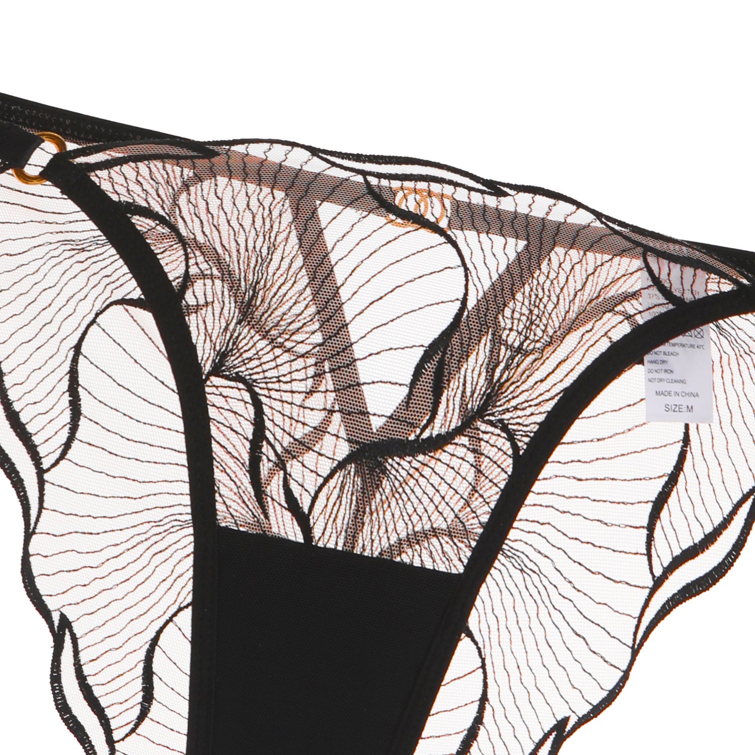Sheer Lace Embroidered Lingerie Set