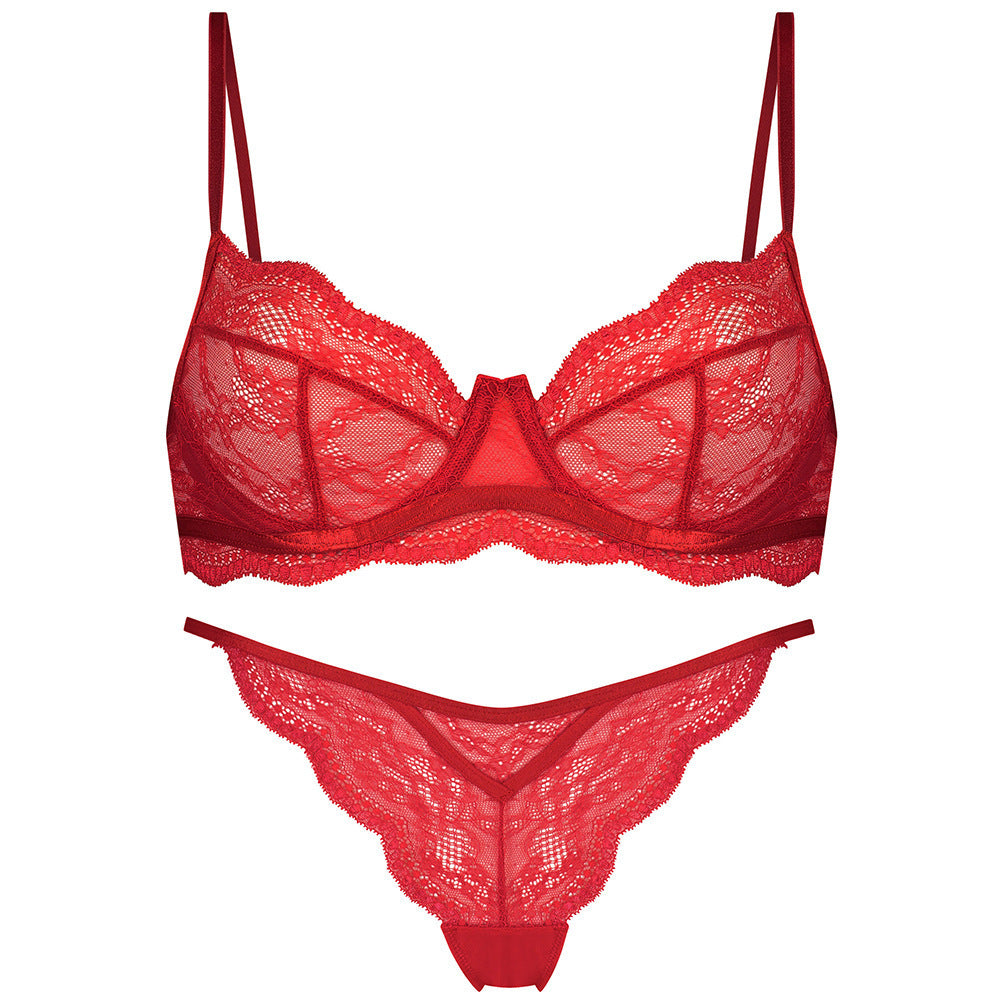 French Ultra-Thin Sheer Lace Bra – Minimizer, Anti-Sag | 3 Colors