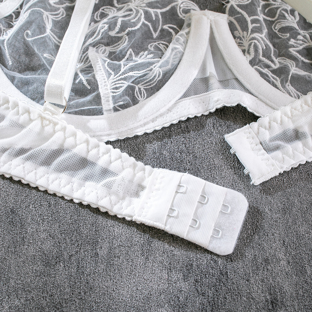 Enchanted Embroidery Chain Sheer Lingerie Set