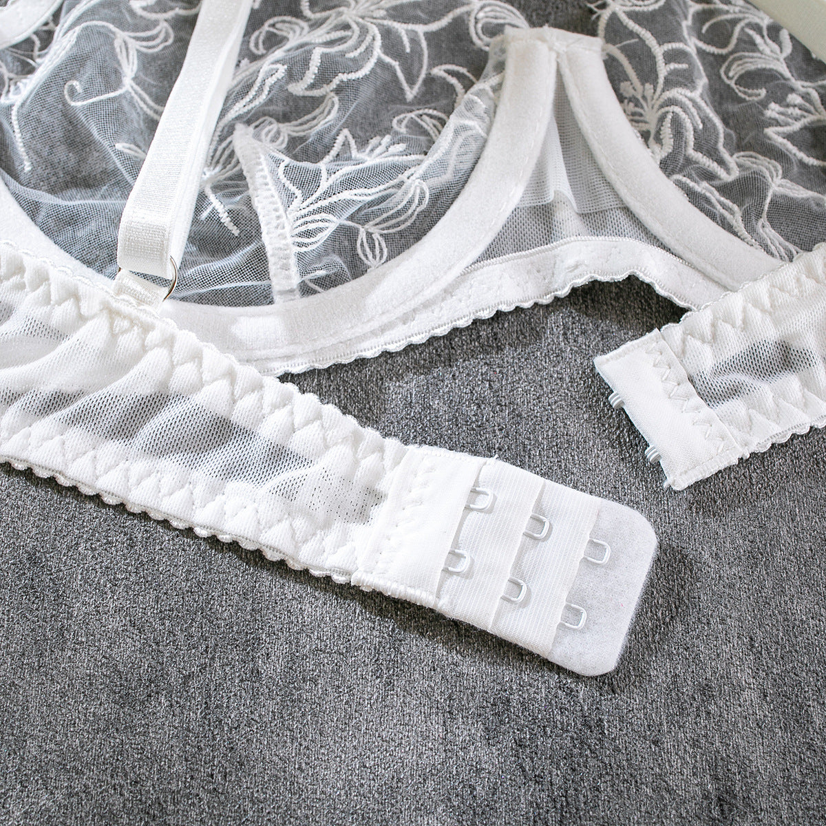 Enchanted Embroidery Chain Sheer Lingerie Set