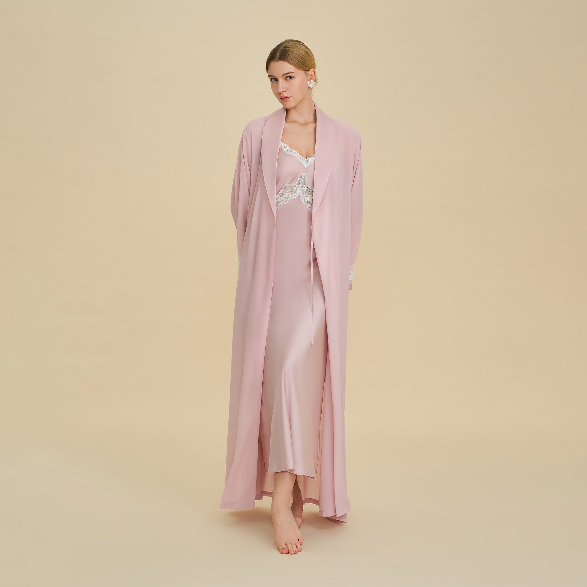 Satin Slip Dress & Robe Two-Piece Set | Luxury Women's Sleepwear