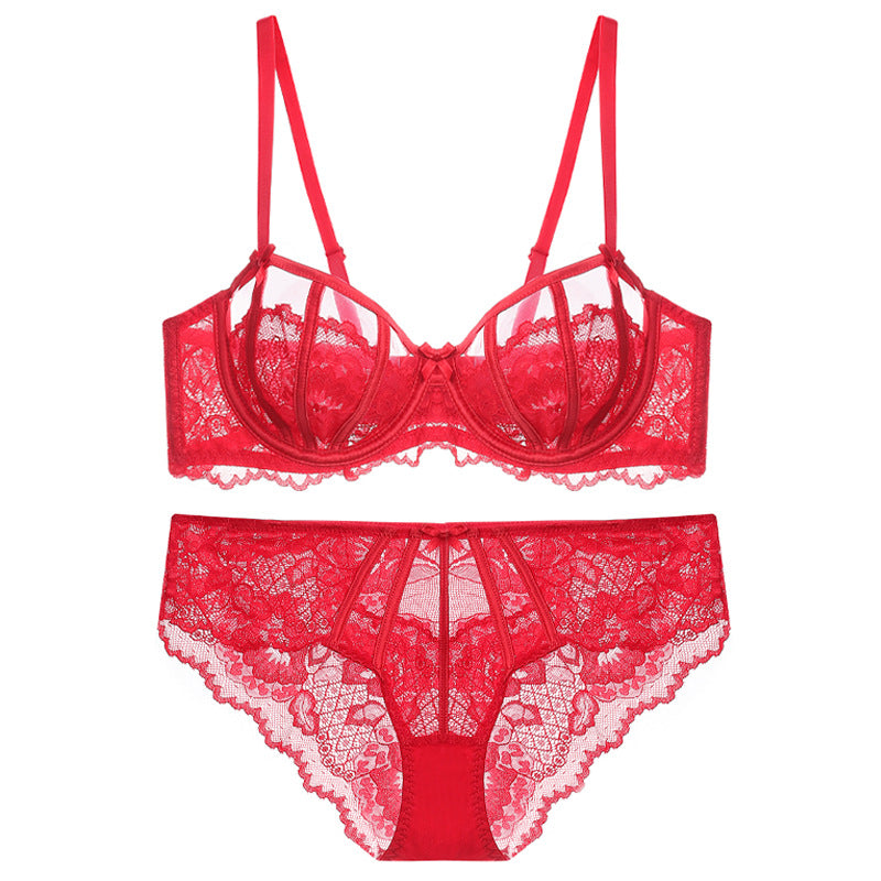 French Lace Full-Cup Bra Set – Minimizing, Lift & Anti-Sag