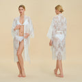 Lace Trim Nylon Long Robe – French Luxury Loose Fit Loungewear