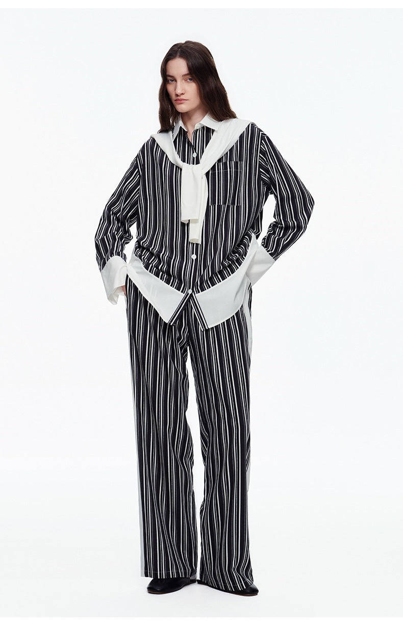 Stripe Long Sleeve Pajama Set | High-End Spring & Autumn Loungewear
