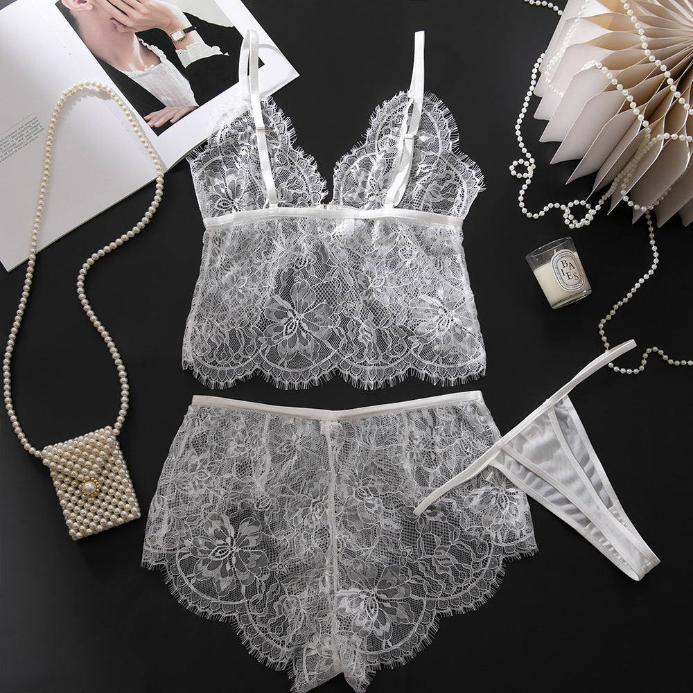 White French Lace Sheer Sleep Set