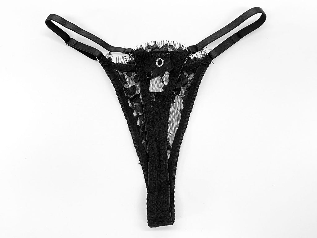 Lace Suspender, Leg Ring & Thong Set – Sheer, Ultra-Thin