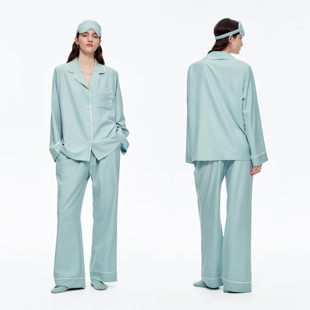 Brushed Soft Long Sleeve Pajama Set | Loose Casual Loungewear