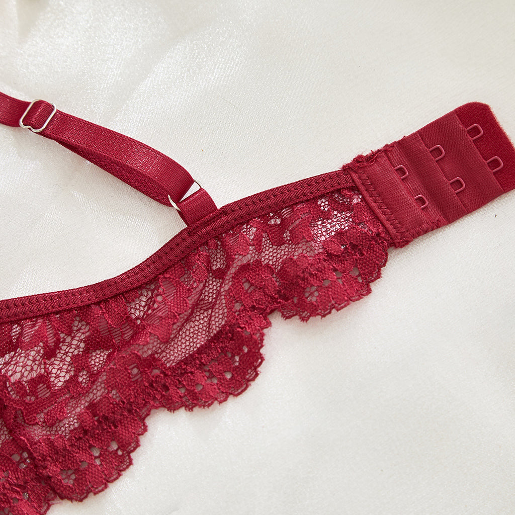 Spaghetti Strap Lace Sheer Sexy Lingerie Set