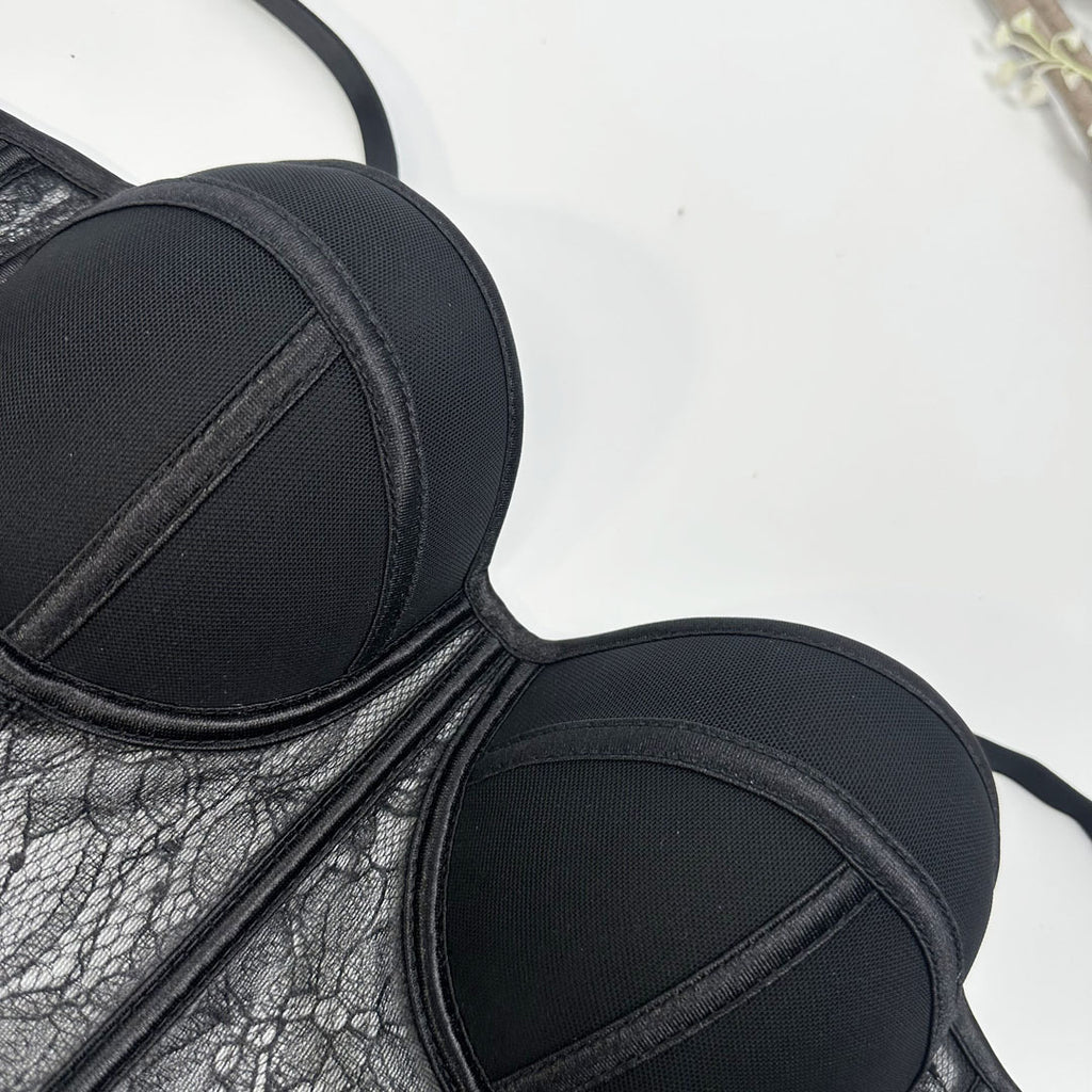 Breathable Open Back Lace Fishbone Corset Bra
